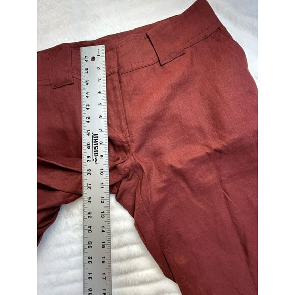 Cabi Women's Mid Rise Linen Outdoor Casual Cargo Bermuda Shorts Rust Brown 12 - Picture 7 of 9